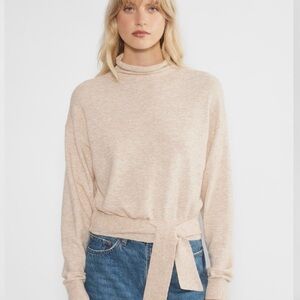 Aritzia Wilfred Lorin turtleneck tie-front sweater
